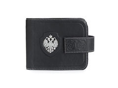 Кожаный бумажник «Империя» с серебряной накладкой